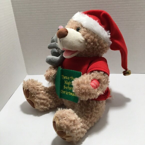 PBC International Twas The Night Before Christmas Plush Bear Battery Operated - Picture 3 of 15